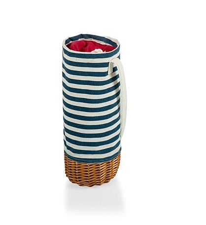 Malbec Insulated Canvas And Willow Wine Bottle Basket